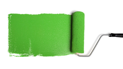 Paint Roller With Green Paint - 17711279