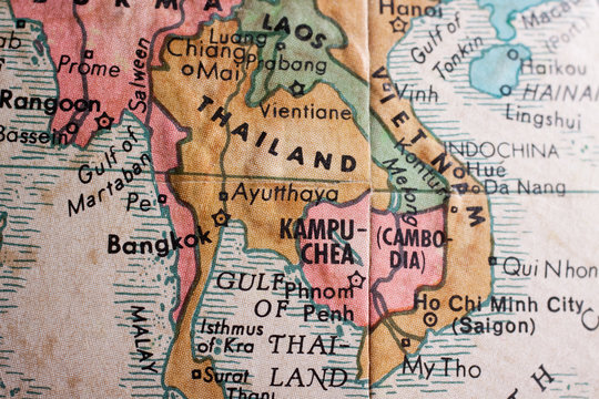 Old map of Thailand