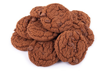 Isolated stack chocolate chip cookie