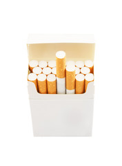Pack of cigarettes isolated on white