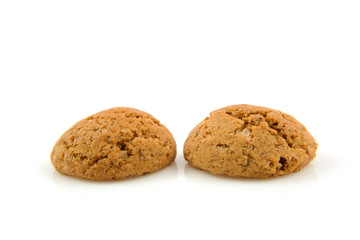pepernoten (ginger nuts) in closeup over white background