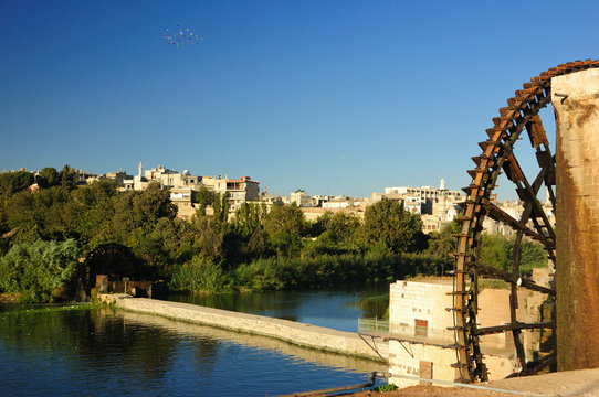 Syria water-wheel - Norias in Hama