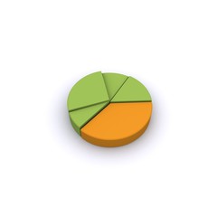 Pie chart 3d isolated business divide