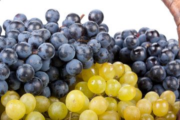 Appetizing grapes in a basket