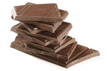 Stack of dark chocolate