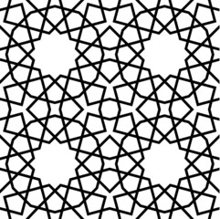 Islamic Seamless Pattern Black and White Tile