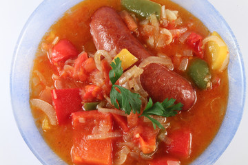 Sausage with vegetables