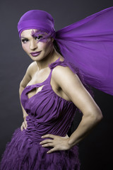 woman in purple