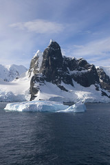 View of north entrance to Lemaire Channel, Antarctica