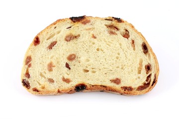 Slice of wheat bread with raisins