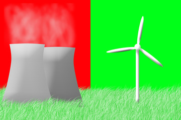 Atomkraft gegen Windkraft