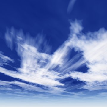 high resolution 3d blue sky background with white clouds