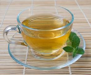 Herbal tea with mint leaves