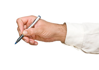 Writer with pen