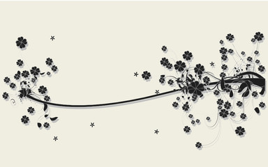 Floral design with clover leaves