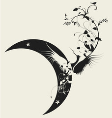 Bird and moon design