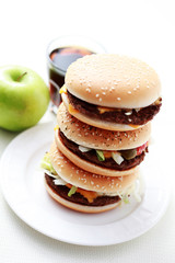 stack of hamburgers