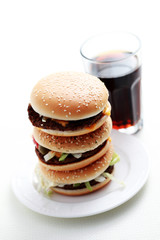 stack of hamburgers