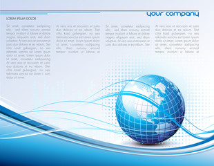 Clean futuristic vector design template with earth globe