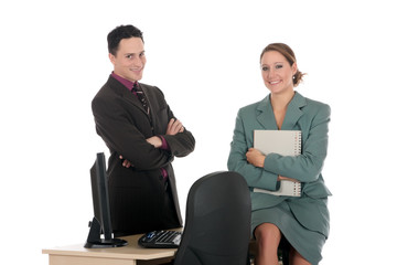 Obraz premium Smiling Businesspeople office
