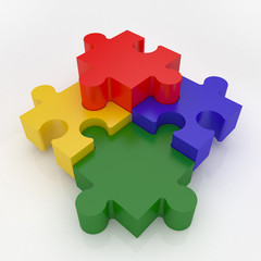 Jigsaw Puzzle representing teamwork and success