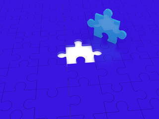 Fototapeta premium Jigsaw puzzle solution