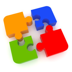 Jigsaw Puzzle representing teamwork and success
