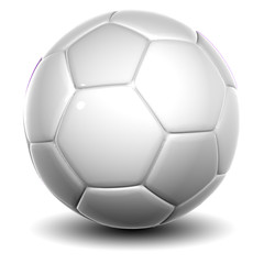 Fototapeta premium 3d white leather soccer ball isolated on white background