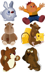 set of soft toys