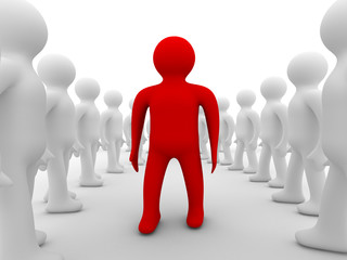 Conceptual image of teamwork. Isolated 3D image