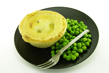 Meat Pie on a Black Plate