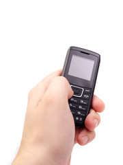 Mobile phone in man's hand