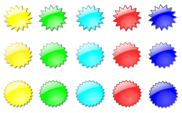 Blank glossy star icons