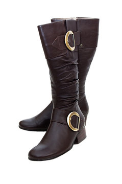 Pair of brown winter woman boots