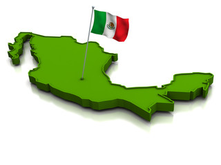 Mexico - Map and Flag
