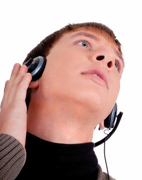 young man with headphones