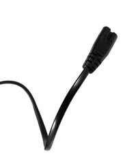 Plug of electricity on power cord isolated on white background