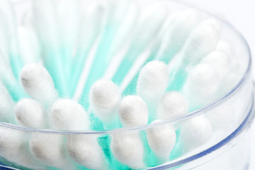 Cotton swab used for cleaning ear