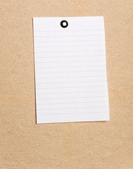 Blank note on cork board