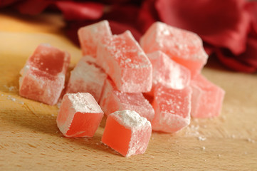 Bulgarian lokum with rose flavor