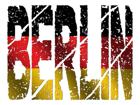 Berlin text with German flag