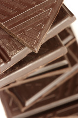 Stack of dark chocolate