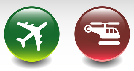 Fototapeta premium Airplane & Helicoptor Sign Icons