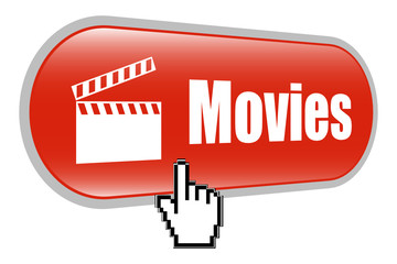 Movie Clapper Board Sign Icon with Mouse Cursor
