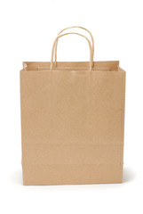 shopping bag wiew from front on white background