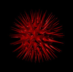 3D red Virus
