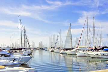 Fototapeta na wymiar Italy boats at Ravenna harbor
