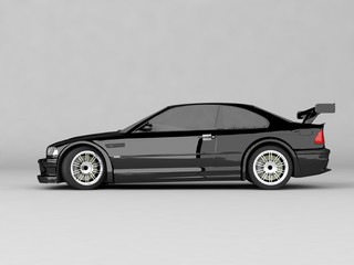 Sportcar isolated on gray background
