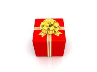 Red gift isolated on white background