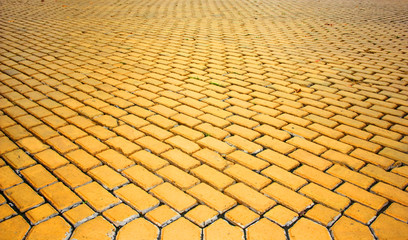 yellow paved pavement